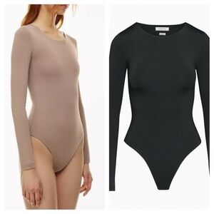 Babaton Contour long sleeve bodysuits (2) - women’s XL, Black and Taupe